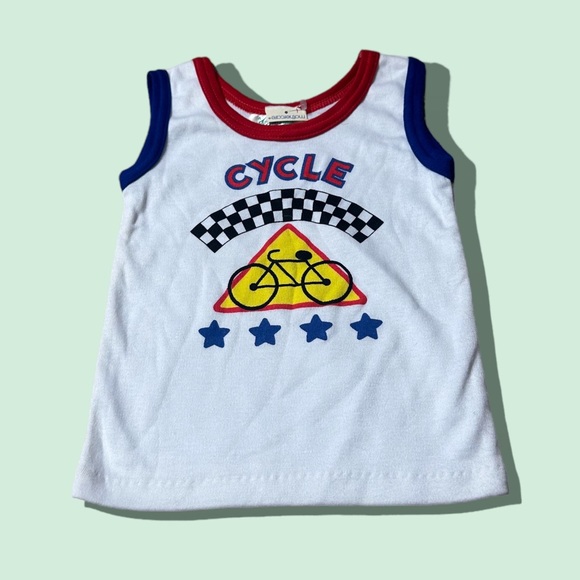 Vintage Toddler New With Partial Tag Single Stitch Bicycle Tank Top Size 4 - Picture 1 of 6